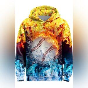 NWOT Boys Girls 3D Graphic Hoodie Pullover Size Medium